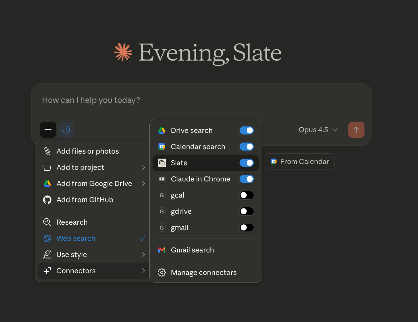 Claude Desktop connected to Slate for course generation